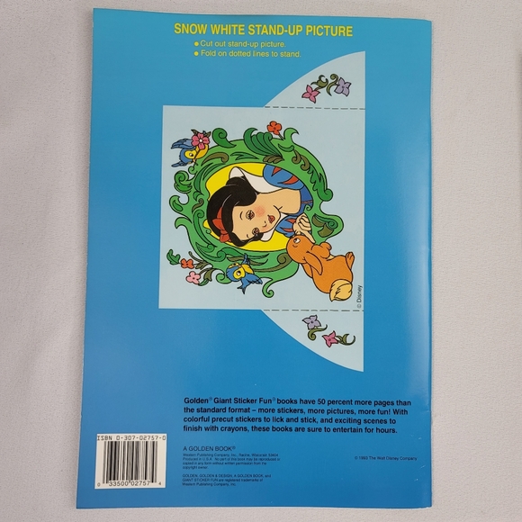 (2) Vtg Giant Sticker Fun Book - Disney The Lion King Snow White - Picture 9 of 13